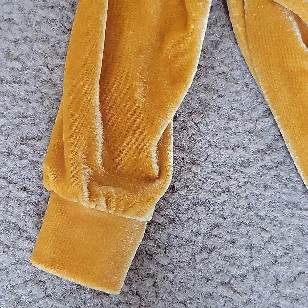 Rachel Zoe Baby Girl Mustard Yellow Velvet One Piece - Size 3-6M